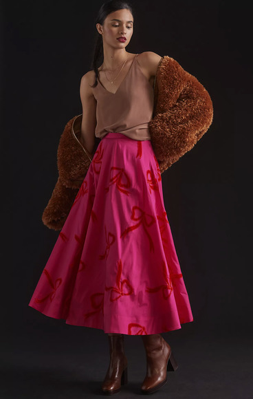 Anthropologie Dresses & Skirts - NEW Anthropologie Maeve Taffeta Royal Violet Pink Maxi Skirt - Size 2